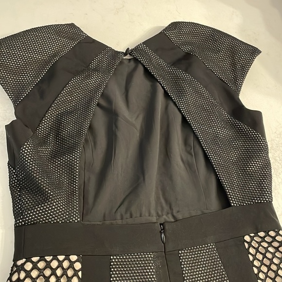 Cameo black and Tan with Mesh Detail Mini Dress Medium - Picture 7 of 8